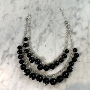 Talbots double strand dangle ball necklace